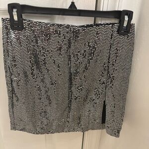 Glamorous Silver Sequin Mini Skirt